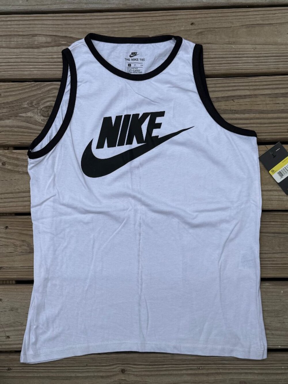Nike Mens Futura Logo Tank Top szS White Black Athleisure Gymcore NWT 3593